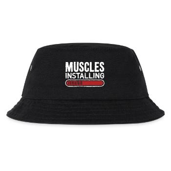 Muscles Installing Progress Bar Fitness Gym - Kids’ Bucket Hat - black - Front