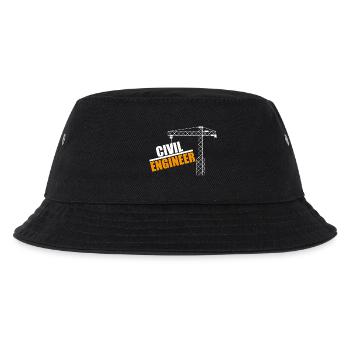 Bauingenieur Kran Motiv - Kinder Bucket Hat - Schwarz - Vorne