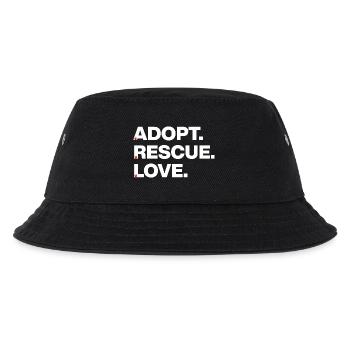 PAWS LOVE, ADOPT RESCUE LOVE! 🐾 ANIMAL ADOPTION - Kids’ Bucket Hat - black - Front