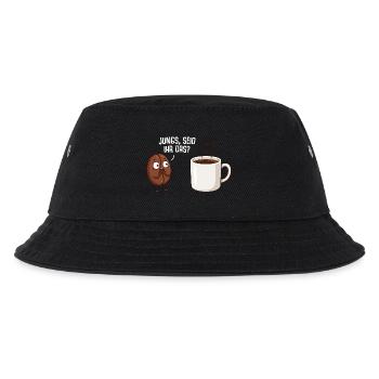 Kaffetrinker Jungs seid ihr das Kaffeebohne - Kinder Bucket Hat - Schwarz - Vorne