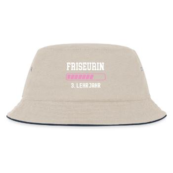 Friseurin Ausbildung 3 Lehrjahr Friseur Lehre - Kinder Bucket Hat - Natur/Navy - Vorne