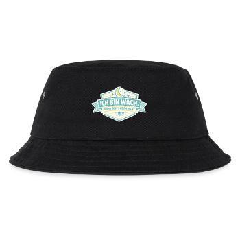 Ich bin wach Badge - Kinder Bucket Hat - Schwarz - Vorne