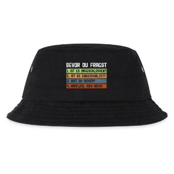 Computer BEVOR DU FRAGST 1.IST ES ANGESCHLOSSEN? - Kinder Bucket Hat - Schwarz - Vorne