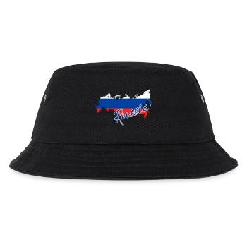 Karte mit der Flagge Russlands, ich liebe Russland - Kinder Bucket Hat - Schwarz - Vorne