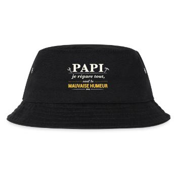 Papi je répare tout sauf la mauvaise humeur - Bob Enfant - noir - Devant