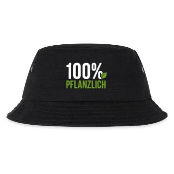 100% Pflanzlich - Vegan Geschenkidee - Kinder Bucket Hat - Schwarz - Vorne