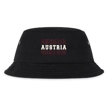 Österreich Austria Fußball Sport Fan Flagge Stolz - Kinder Bucket Hat - Schwarz - Vorne