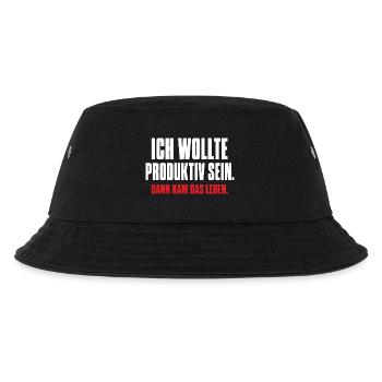 Ich wollte produktiv sein – Dann kam das Leben - Kinder Bucket Hat - Schwarz - Vorne
