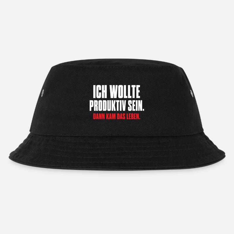 Ich wollte produktiv sein – Dann kam das Leben - Kinder Bucket Hat - Schwarz