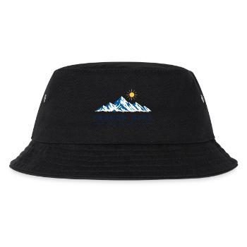 Französische Alpen über der Hitze, alpine Sommerreisen - Kinder Bucket Hat - Schwarz - Vorne