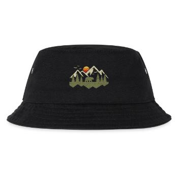 Grizzly Bear Wilderness Nature Outdoor Mountains Forest Trees - Kids’ Bucket Hat - black - Front