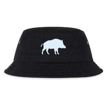Blue Wild Boar Silhouette - Kids’ Bucket Hat - black - Front