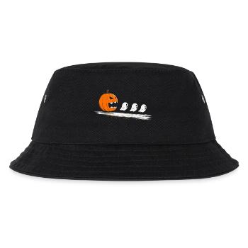 Halloween Nostalgie Gamer Kürbis Geister Motiv - Kinder Bucket Hat - Schwarz - Vorne
