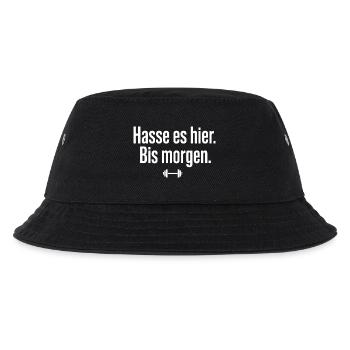 Hasse Es Hier Bis Morgen Gym Spruch - Kinder Bucket Hat - Schwarz - Vorne