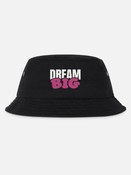 Dream Big Bold Pink Typografie - Kinder Bucket Hat - Schwarz