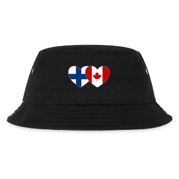 Finnland Kanada Flagge Herz - Kinder Bucket Hat - Schwarz - Vorne