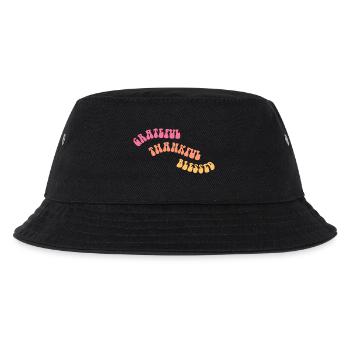 Grateful Thankful - Dankbarkeit - Geschenk - Kinder Bucket Hat - Schwarz - Vorne