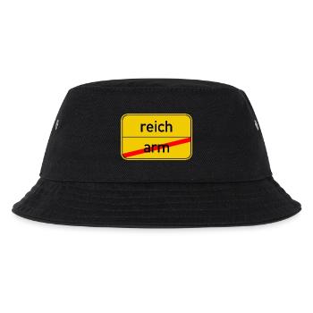 Ortsschild arm - reich - Kinder Bucket Hat - Schwarz - Vorne