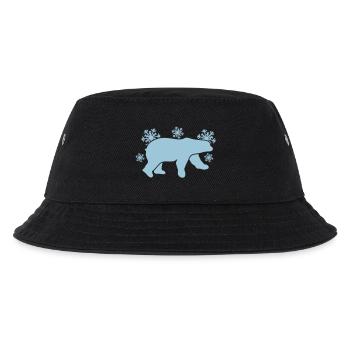 Eisbär mit Winter Schneeflocken - Kinder Bucket Hat - Schwarz - Vorne