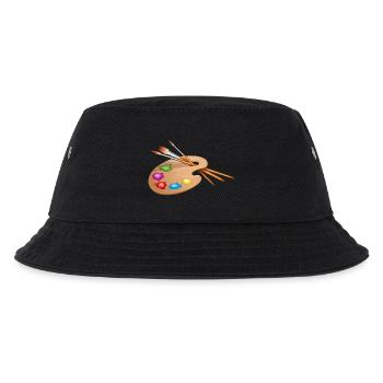 maler painter pinsel paint farbe artist color colo - Kinder Bucket Hat - Schwarz - Vorne