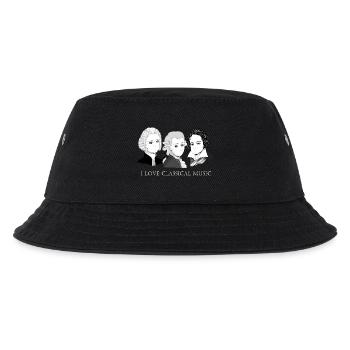 Bach - Mozart - Beethoven: I Love Classical Music - Kinder Bucket Hat - Schwarz - Vorne