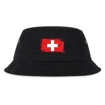 Flagge Schweiz, Switzerland, Swiss - Kinder Bucket Hat - Schwarz - Vorne
