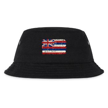 Hawaii Flag - Vintage Look - Kinder Bucket Hat - Schwarz - Vorne