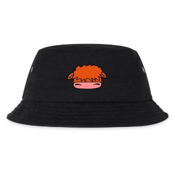 hochland kuh gesicht kopf - Kinder Bucket Hat - Schwarz - Vorne