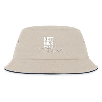Nett hier. Aber waren Sie schon mal in Sachsen? - Kinder Bucket Hat - Natur/Navy - Vorne