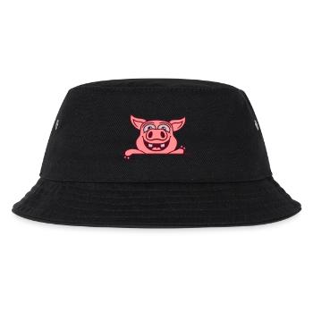 Stall Schwein winkt freundlich - Kinder Bucket Hat - Schwarz - Vorne
