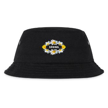 spring spring vibes flowers - Kinder Bucket Hat - Schwarz - Vorne