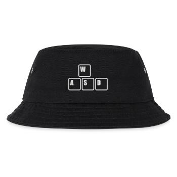 WASD Tastatur Tasten Gamer - Kinder Bucket Hat - Schwarz - Vorne
