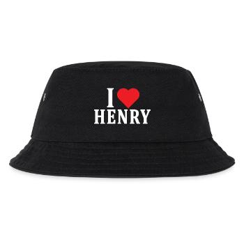 Name T-Shirt Ich liebe Henry T-Shirt Geschenkidee - Kinder Bucket Hat - Schwarz - Vorne