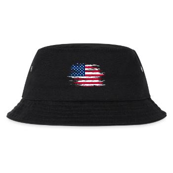 USA Flagge used - Kinder Bucket Hat - Schwarz - Vorne