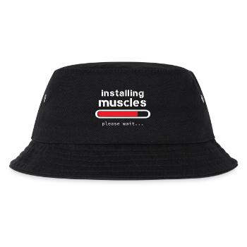 installing muscles - Kids’ Bucket Hat - black - Front