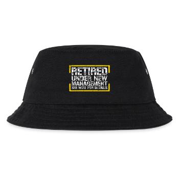 Pensioniert unter neuer Leitung Siehe Ehefrau für Details - Kinder Bucket Hat - Schwarz - Vorne