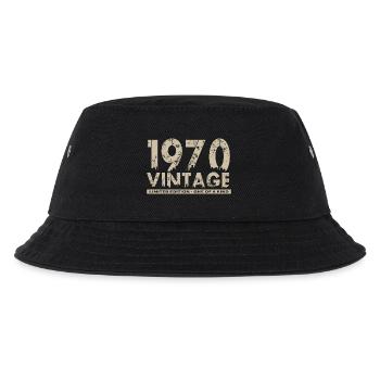 Jahrgang 1970er Bursdag - Unikat - Kinder Bucket Hat - Schwarz - Vorne