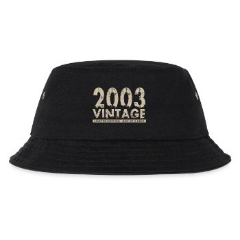 Jahrgang 2003 Bursdag - Unikat - Kinder Bucket Hat - Schwarz - Vorne