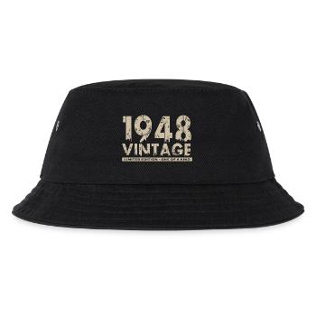 Jahrgang 1948 Bursdag - Unikat - Kinder Bucket Hat - Schwarz - Vorne