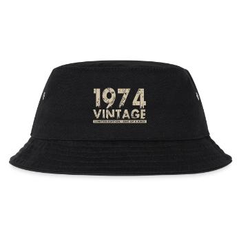 Jahrgang 1974 Bursdag - Unikat - Kinder Bucket Hat - Schwarz - Vorne