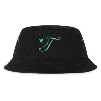 Monogramm T Herz Ranke - Kinder Bucket Hat - Schwarz - Vorne