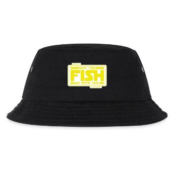 May the Fish be with YOU! (gelb/weiß) - Kinder Bucket Hat - Schwarz - Vorne