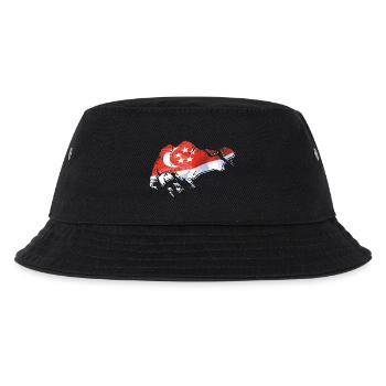 Singapore flag in the Singapore map - Kids’ Bucket Hat - black - Front