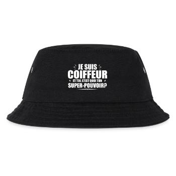 Ich bin Friseur. Was ist deine Superkraft? - Kinder Bucket Hat - Schwarz - Vorne