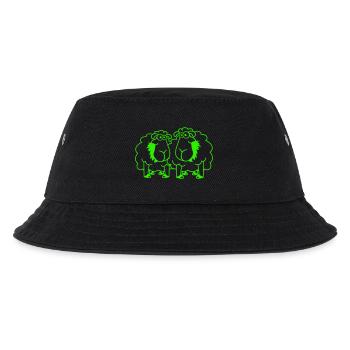 Two Sheep Eating Grass 2 Friends Team Hungry - Kids’ Bucket Hat - black - Front