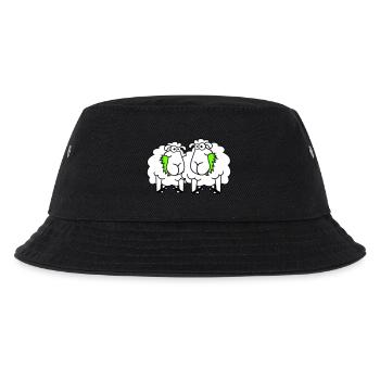 Zwei Schafe Fressen Gras 2 Freunde Team Hungrig - Kinder Bucket Hat - Schwarz - Vorne