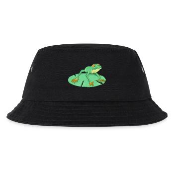 Cute green frog on a lilypad - Kids’ Bucket Hat - black - Front