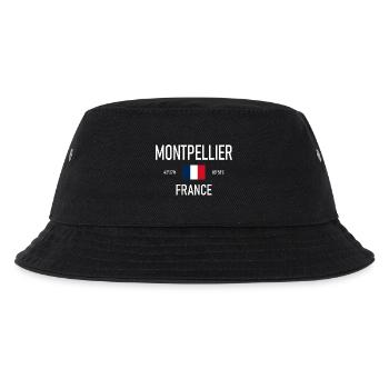 Montpellier - France Frankreich Flagge Koordinaten - Kinder Bucket Hat - Schwarz - Vorne