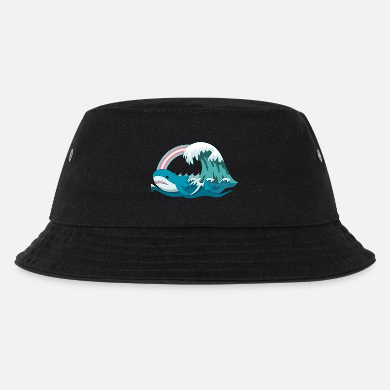 Pride Blahaj Pastel Rainbow - Kids’ Bucket Hat - black