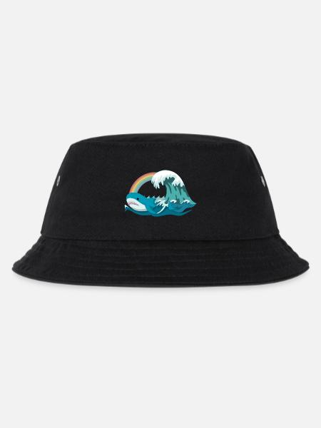 Pride Blahaj mit Regenbogen - Kinder Bucket Hat - Schwarz